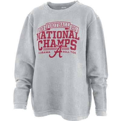 Alabama 2020 National Champions Women's Pressbox Comfy Corded Sweatshirt