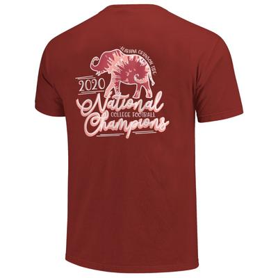 Alabama 2020 National Champions Women's Comfort Color Elephant Tee Shirt
