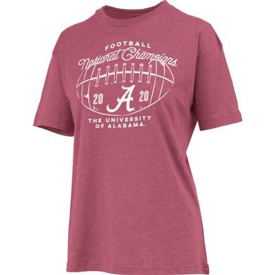 Alabama 2020 National Champions Pressbox Women's Melange Short Sleeve Tee