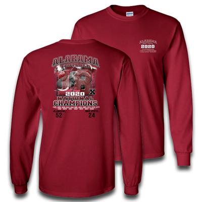 Alabama 2020 National Champions 18 Time Champs Score Long Sleeve Shirt