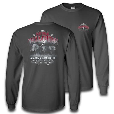 Alabama 2020 National Champions Elephant Long Sleeve Score Tee