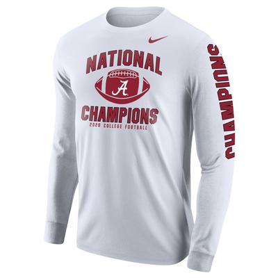 Alabama 2020 National Champions Nike Long Sleeve Tee Shirt