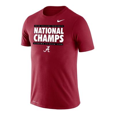 Alabama 2020 National Champions Nike Dri-Fit Legend Tee Shirt