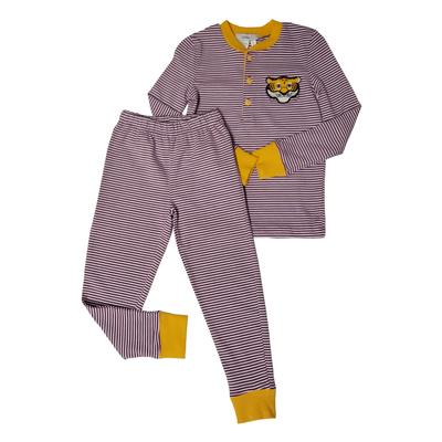Ishtex Kids Purple and Gold Striped Pajamas