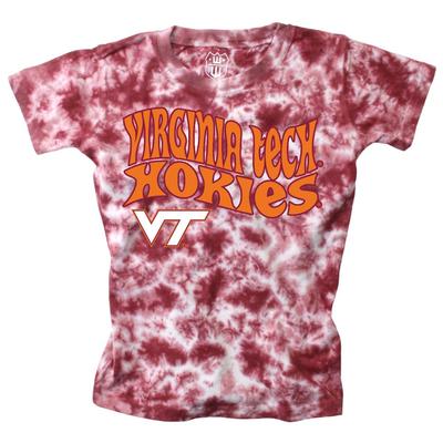 Virginia Tech Wes and Willy Girls Tie Dye Retro Tee