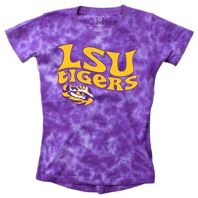 LSU Wes and Willy Girls Tie Dye Retro Tee