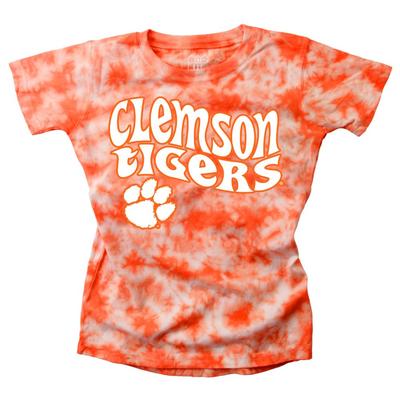 Clemson Wes and Willy Girls Tie Dye Retro Tee