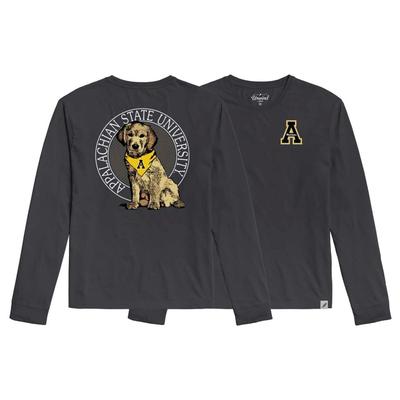Appalachian State League Tumble Wash Rally Dog Long Sleeve Tee