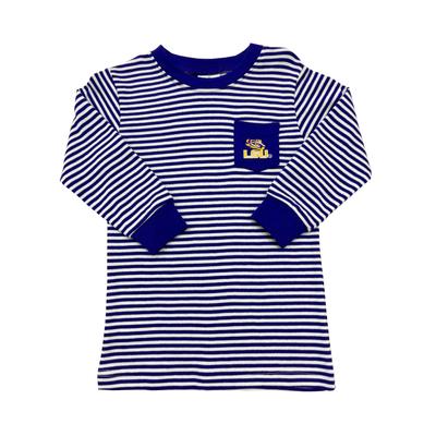 LSU Toddler Tiger Eye Striped Pocket Tee