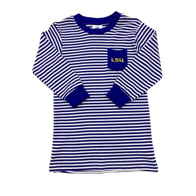LSU Toddler Striped Pocket Tee