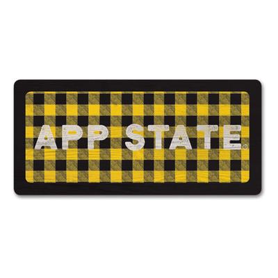 Appalachian State Legacy App State Buffalo Plaid Rectangle Magnet