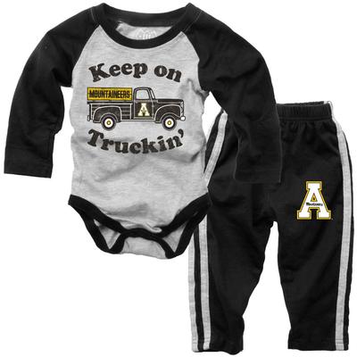 Appalachian State Infant Keep on Truckin' Long Sleeve Onesie Pant Set
