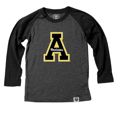 Appalachian State Youth A Logo Long Sleeve Raglan