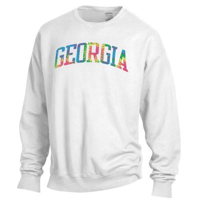 Georgia Tie Dye Arch Long Sleeve Crew