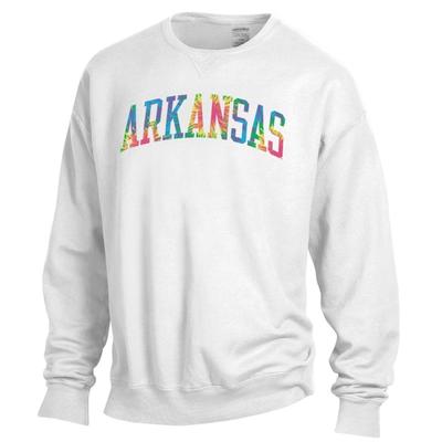 Arkansas Tie Dye Arch Long Sleeve Crew