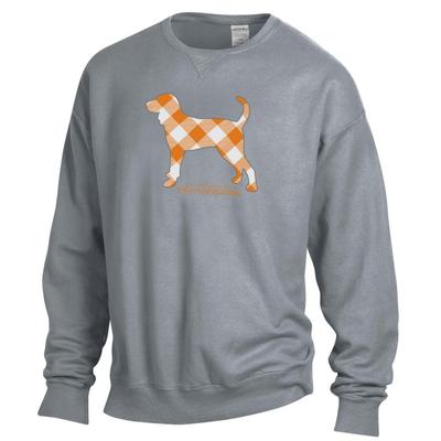 Tennessee Gingham Hound Long Sleeve Comfort Colors Crew