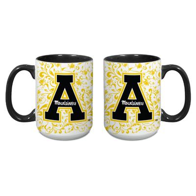 Appalachian State 15 oz Block A Floral Mug