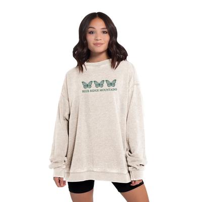 Chicka-D Women's Boone Campus Crew Distressed Sweatshirt