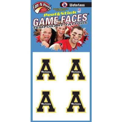 Appalachian State Waterless Black Block A Game Face Decals