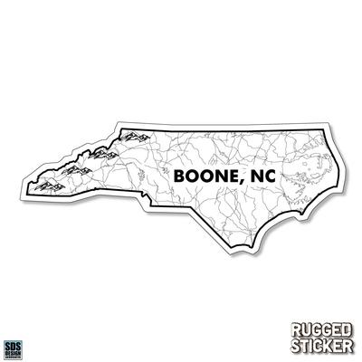 Seasons Design Boone North Carolina Map Decal