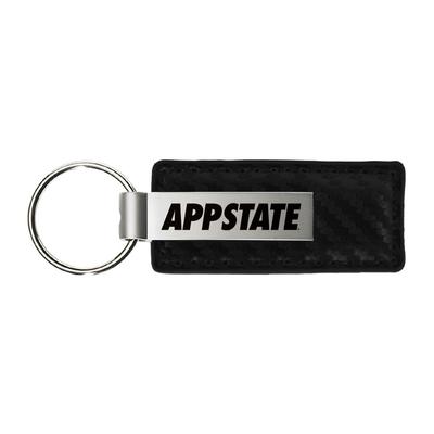 Appalachian State Carbon Fiber Leather Key Chain