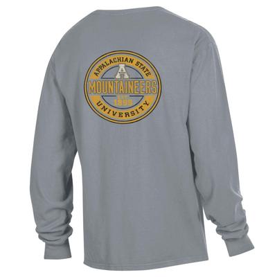 Appalachian State Distressed Circle Long Sleeve Comfort Colors Tee
