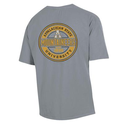 Appalachian State Distressed Circle Short Sleeve Comfort Colors Tee