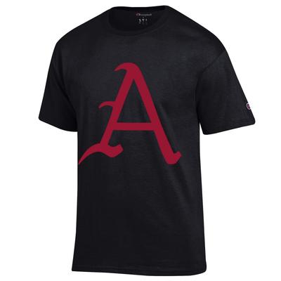 Arkansas Champion Men's Giant Script A Logo Tee