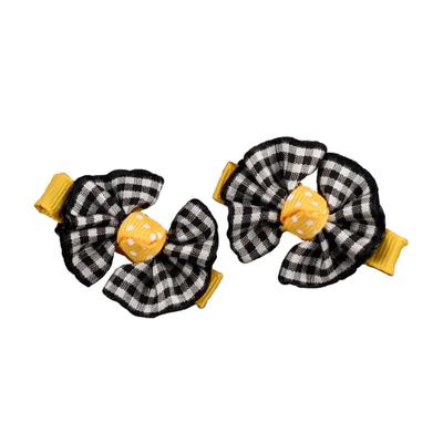 Ashley on Campus Black and Gold Bow Pair