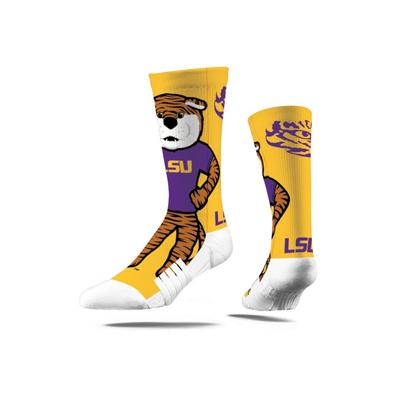 LSU Strideline Mascot Full Sublimated Crew Socks