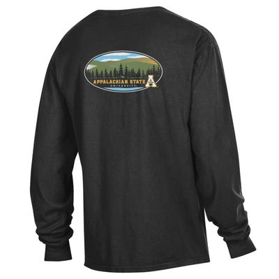 Appalachian State Oval Mountains Long Sleeve Comfort Colors Tee