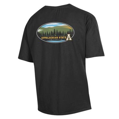 Appalachian State Oval Mountains Short Sleeve Comfort Colors Tee