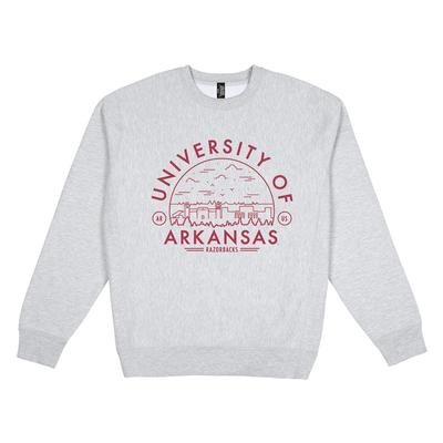 Arkansas Uscape Heavyweight Crew Heather Voyager Sweatshirt