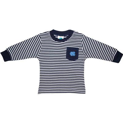 UNC Toddler Striped Long Sleeve Pocket Tee