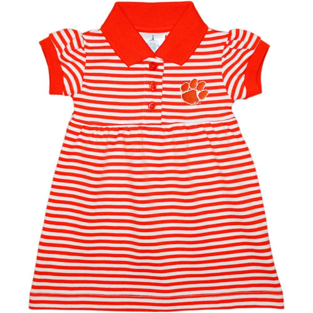 Clemson Infant Striped Game Dress With Bloomers