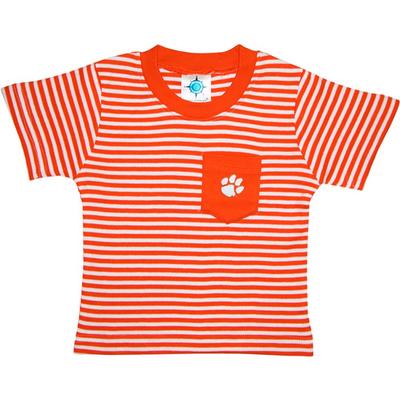 Clemson Toddler Striped Pocket Short Sleeve Tee