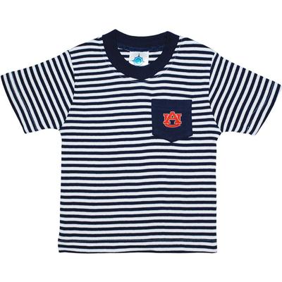 Auburn Toddler Striped Pocket Short Sleeve Tee