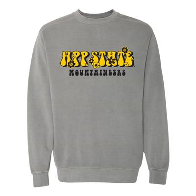 Appalachian State Summit Retro Flowers Comfort Colors Crew