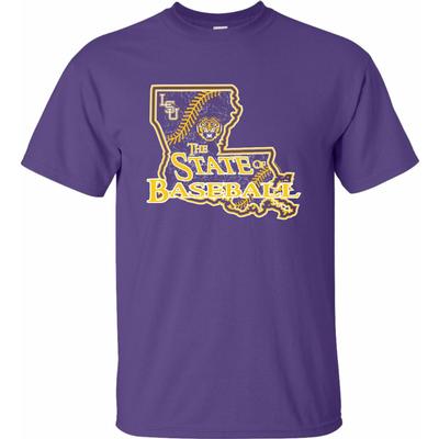 LSU Bayou Dan Men's State of Baseball Tee
