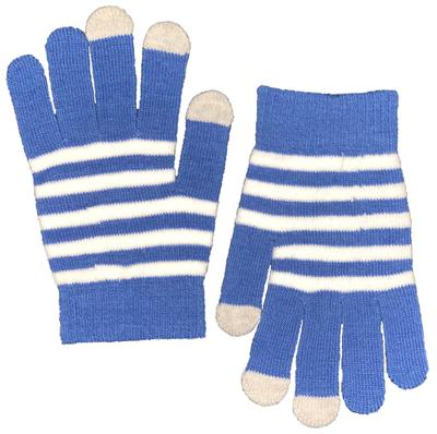 Blue & White Gameday Striped Gloves