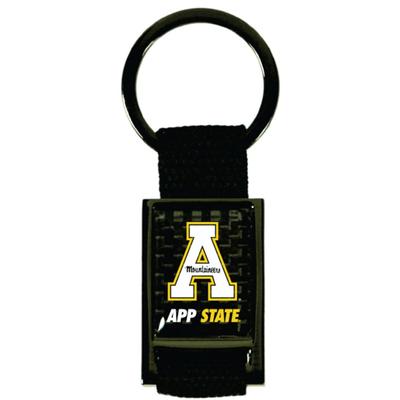 Appalachian State Carbon Fiber Rectangle Key Chain