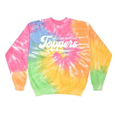 Western Kentucky Summit Spiral Tie Dye BF Retro Script Sweatshirt
