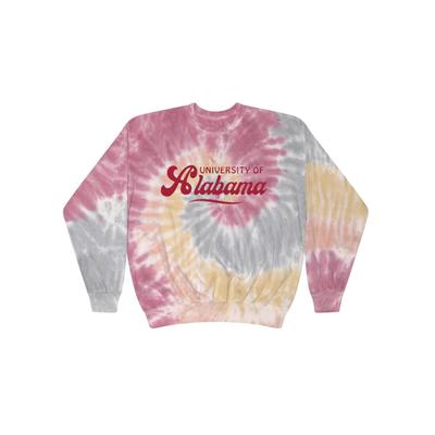Alabama Summit Spiral Tie Dye BF Retro Script Sweatshirt
