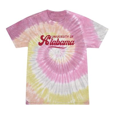 Alabama Summit Spiral Tie Dye Retro Script Short Sleeve Tee
