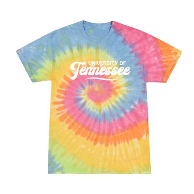 Tennessee Summit Spiral Tie Dye Retro Script Short Sleeve Tee