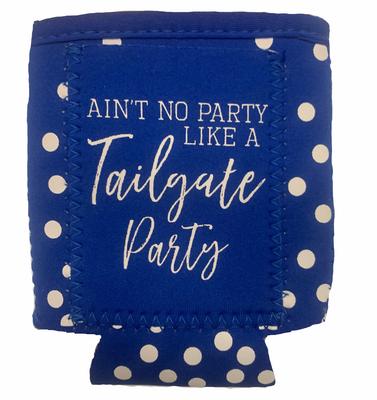 Blue & White Tailgate Party Can Cooler