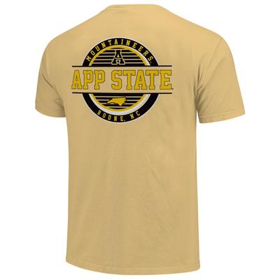 Appalachian State Striped Stamp Short Sleeve Comfort Colors Tee