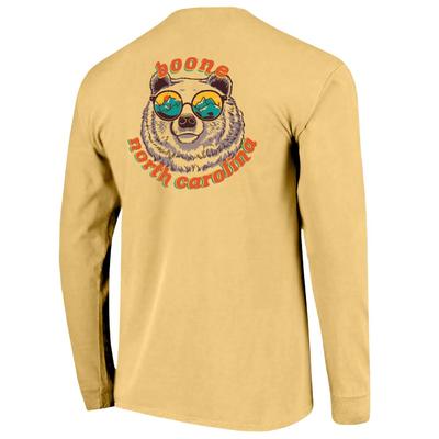 Boone Retro Bear with Glasses Long Sleeve Comfort Colors Tee