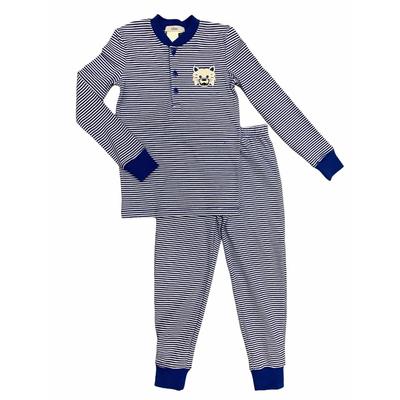 Ishtex Kids Royal and White Long Sleeve Pajama Set