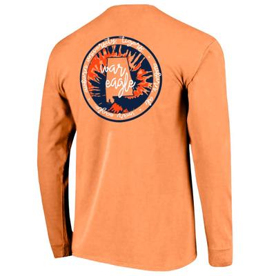 Auburn Circle Tie Dye State Women's Comfort Colors Long Sleeve Tee